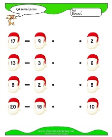 Çıkarma İşlemi Çalışma Sayfaları